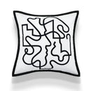 Geometric embroidery cream cushion covers living room abstract art