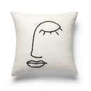 Geometric embroidery cream cushion covers living room abstract art