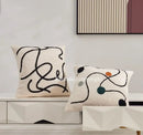 Geometric embroidery cream cushion covers living room abstract art