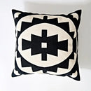 Geometric embroidery cushion cover black & grey living room decor
