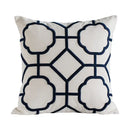 Geometric embroidery cushion cover yellow & teal living room decor