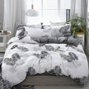Geometric floral black & white bedding set bedroom duvet cover