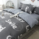 Geometric floral black & white bedding set bedroom duvet cover