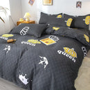 Geometric floral black & white bedding set bedroom duvet cover