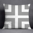 Geometric floral print gray & white pillow case living room decor
