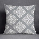Geometric floral print gray & white pillow case living room decor