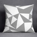 Geometric floral print gray & white pillow case living room decor