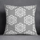 Geometric floral print gray & white pillow case living room decor