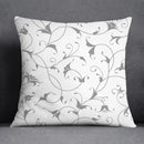 Geometric floral print gray & white pillow case living room decor
