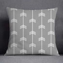 Geometric floral print gray & white pillow case living room decor