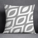 Geometric floral print gray & white pillow case living room decor