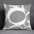 Geometric floral print gray & white pillow case living room decor