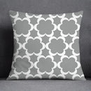 Geometric floral print gray & white pillow case living room decor