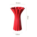 Geometric fold pattern red ceramic vase living room decor with twine