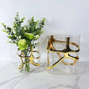 Geometric gold edged glass vase living room abstract decor