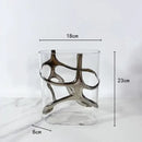 Geometric gold edged glass vase living room abstract decor