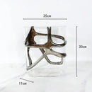 Geometric gold edged glass vase living room abstract decor