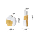 Geometric gold striped white ceramic vase for living room hydroponics