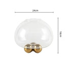 Geometric golden ball glass vase living room floral decor