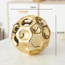 Geometric golden hollow ceramic spheres living room decor
