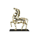 Geometric golden horse metal sculpture living room decor