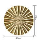 Geometric golden metal wall art set living room round decor