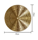 Geometric golden metal wall art set living room round decor