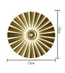 Geometric golden metal wall art set living room round decor