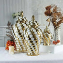 Geometric golden porcelain jar living room white & gold mosaic storage