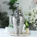 Geometric golden porcelain jar living room white & gold mosaic storage