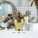 Geometric golden porcelain jar living room white & gold mosaic storage