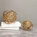 Geometric golden thread metal balls decorative figurines living room