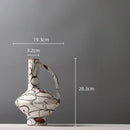 Geometric graffiti ceramic vase white & terracotta living room decor