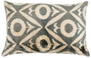 Geometric Gray Beige Throw Pillow 16x24 - Traditional Contemporary Cushion - Elegant Home Décor with Down Feather Insert