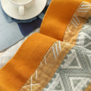 Geometric gray & mustard cotton gauze geometry summer blanket bedroom