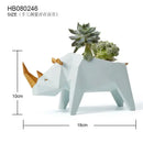 Geometric gray & orange giraffe 3d papercraft planter living room decor