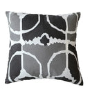 Geometric grey embroidered cotton pillow cover living room decor