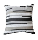 Geometric grey embroidered cotton pillow cover living room decor