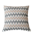 Geometric grey embroidered cotton pillow cover living room decor