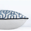 Geometric indigo blue & white embroidered pillow covers living room