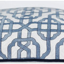 Geometric indigo blue & white embroidered pillow covers living room