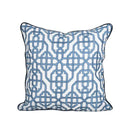 Geometric indigo blue & white embroidered pillow covers living room
