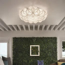 Geometric italian design white glass ceiling light dining room