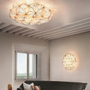 Geometric italian design white glass ceiling light dining room
