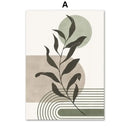Geometric Leaves Canvas Wall Art