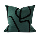 Geometric line embroidered suede pillowcase black & white living room