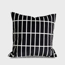 Geometric line embroidered suede pillowcase black & white living room