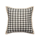Geometric line embroidered suede pillowcase black & white living room