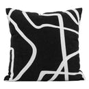 Geometric line embroidered suede pillowcase black & white living room