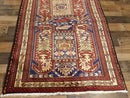 Geometric Meshkin Persian Vintage Runner Rug Handmade Wool Carpet - 4'0"x 10'4"